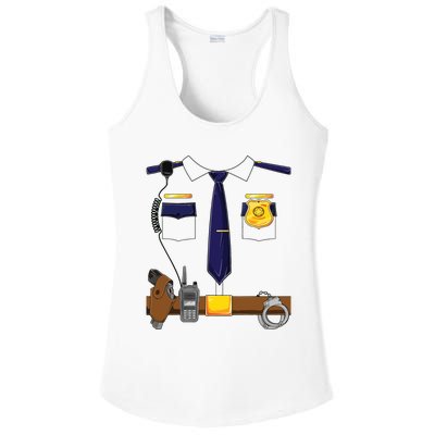 Halloween Police Costume Policeman Police Officer Ladies PosiCharge Competitor Racerback Tank