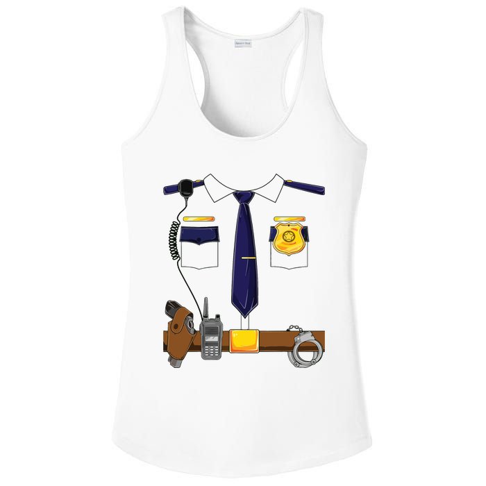 Halloween Police Costume Policeman Police Officer Ladies PosiCharge Competitor Racerback Tank