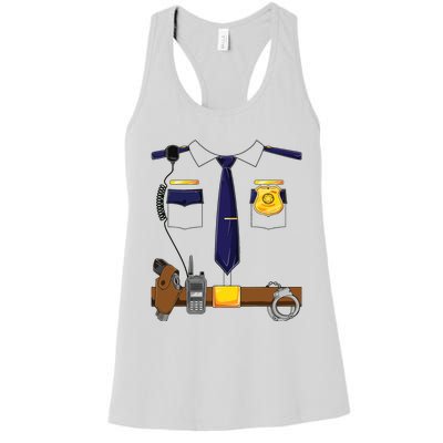 Halloween Police Costume Policeman Police Officer Women's Racerback Tank