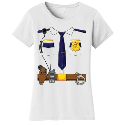 Halloween Police Costume Policeman Police Officer Women's T-Shirt