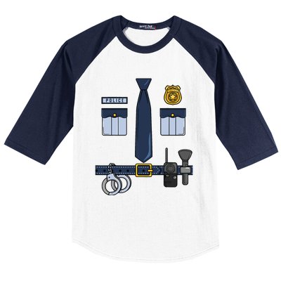 Halloween Policeman Costume Halloween Police Officer Costume Baseball Sleeve Shirt