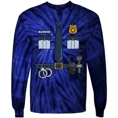 Halloween Policeman Costume Halloween Police Officer Costume Tie-Dye Long Sleeve Shirt