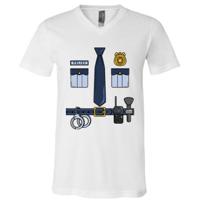 Halloween Policeman Costume Halloween Police Officer Costume V-Neck T-Shirt