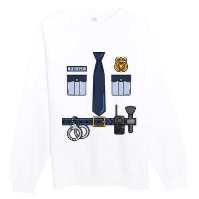 Halloween Policeman Costume Halloween Police Officer Costume Premium Crewneck Sweatshirt