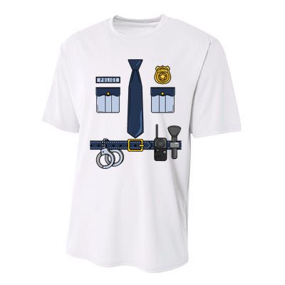 Halloween Policeman Costume Halloween Police Officer Costume Performance Sprint T-Shirt