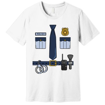 Halloween Policeman Costume Halloween Police Officer Costume Premium T-Shirt