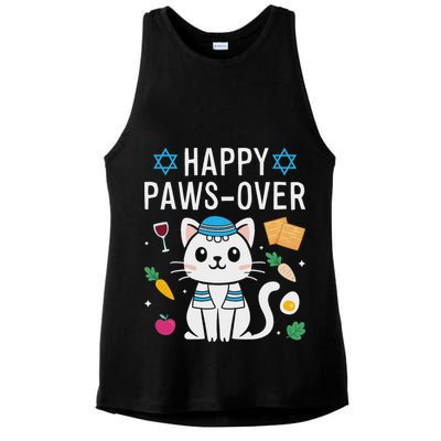 Happy Pawsover Cat Lover Funny Cat Passover Seder Ladies PosiCharge Tri-Blend Wicking Tank
