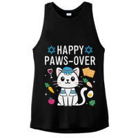 Happy Pawsover Cat Lover Funny Cat Passover Seder Ladies PosiCharge Tri-Blend Wicking Tank