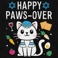 Happy Pawsover Cat Lover Funny Cat Passover Seder Ladies PosiCharge Tri-Blend Wicking Tank