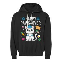 Happy Pawsover Cat Lover Funny Cat Passover Seder Garment-Dyed Fleece Hoodie