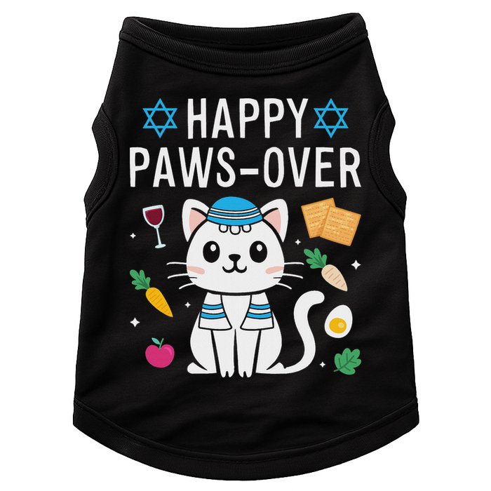 Happy Pawsover Cat Lover Funny Cat Passover Seder Doggie Tank