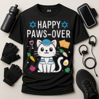 Happy Pawsover Cat Lover Funny Cat Passover Seder Performance Shirt