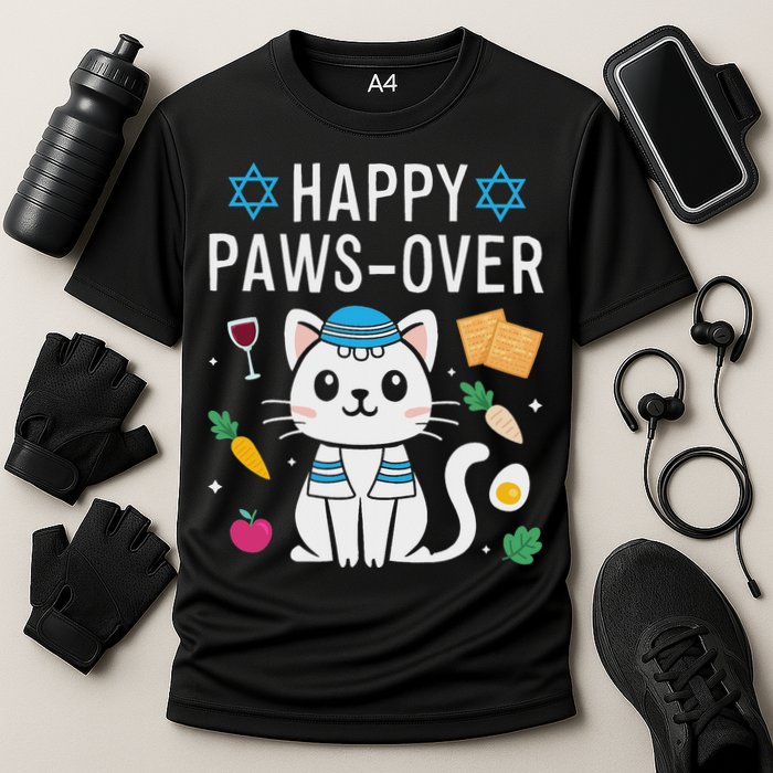 Happy Pawsover Cat Lover Funny Cat Passover Seder Performance Shirt