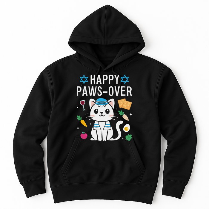 Happy Pawsover Cat Lover Funny Cat Passover Seder Hoodie