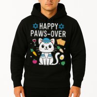 Happy Pawsover Cat Lover Funny Cat Passover Seder Hoodie
