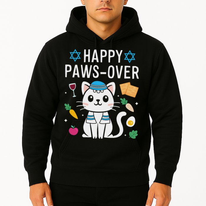 Happy Pawsover Cat Lover Funny Cat Passover Seder Hoodie