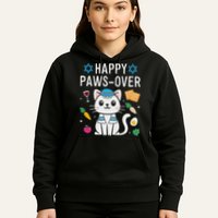 Happy Pawsover Cat Lover Funny Cat Passover Seder Hoodie
