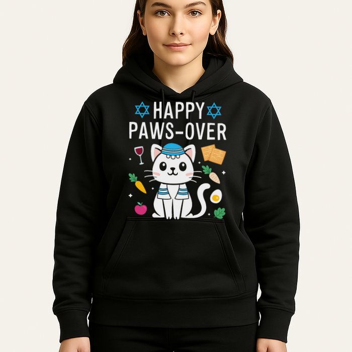 Happy Pawsover Cat Lover Funny Cat Passover Seder Hoodie