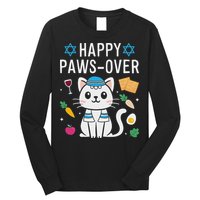 Happy Pawsover Cat Lover Funny Cat Passover Seder Long Sleeve Shirt