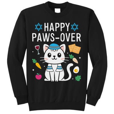 Happy Pawsover Cat Lover Funny Cat Passover Seder Sweatshirt