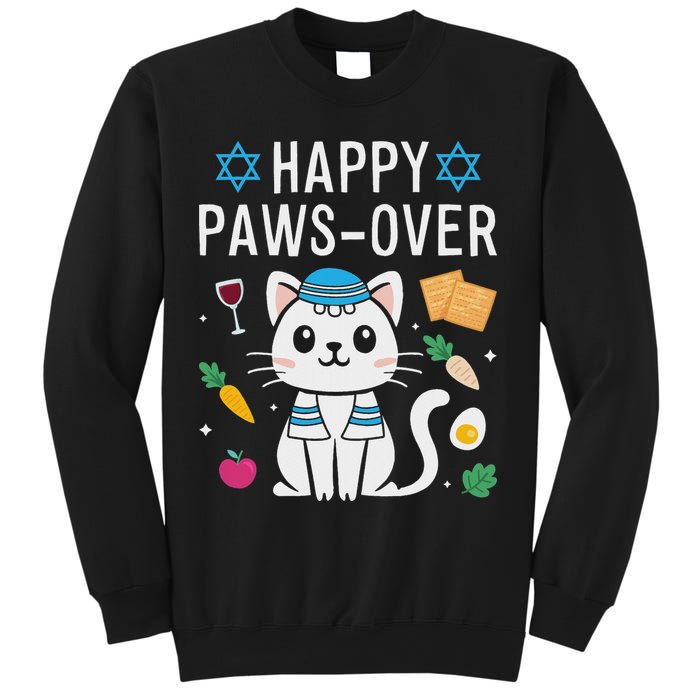 Happy Pawsover Cat Lover Funny Cat Passover Seder Sweatshirt