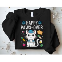 Happy Pawsover Cat Lover Funny Cat Passover Seder Sweatshirt