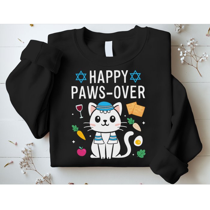 Happy Pawsover Cat Lover Funny Cat Passover Seder Sweatshirt