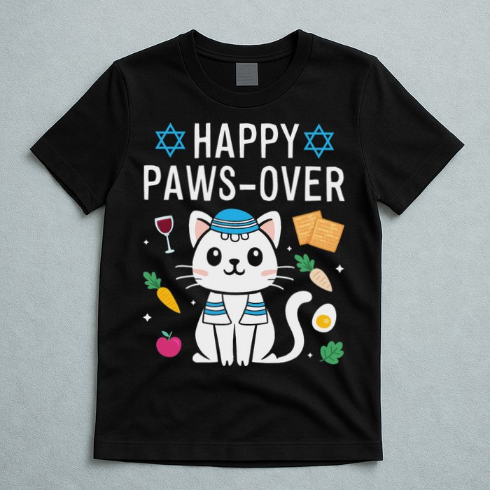 Happy Pawsover Cat Lover Funny Cat Passover Seder T-Shirt