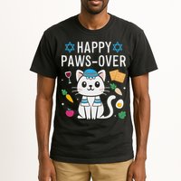 Happy Pawsover Cat Lover Funny Cat Passover Seder Tall T-Shirt