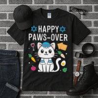 Happy Pawsover Cat Lover Funny Cat Passover Seder Tall T-Shirt