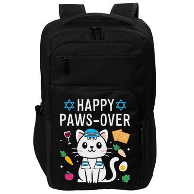 Happy Pawsover Cat Lover Funny Cat Passover Seder Impact Tech Backpack