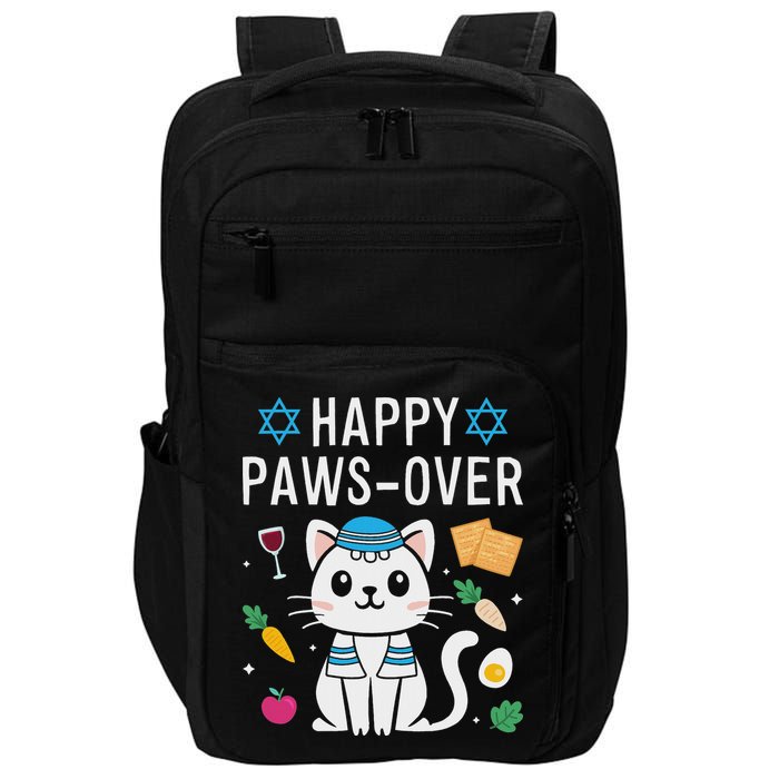 Happy Pawsover Cat Lover Funny Cat Passover Seder Impact Tech Backpack