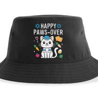 Happy Pawsover Cat Lover Funny Cat Passover Seder Sustainable Bucket Hat
