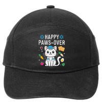 Happy Pawsover Cat Lover Funny Cat Passover Seder 7-Panel Snapback Hat