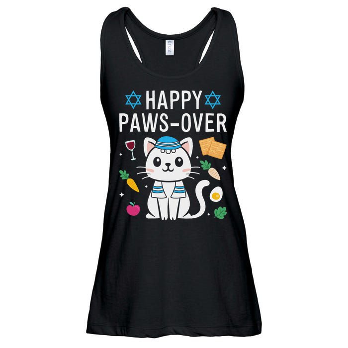 Happy Pawsover Cat Lover Funny Cat Passover Seder Ladies Essential Flowy Tank