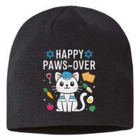 Happy Pawsover Cat Lover Funny Cat Passover Seder Sustainable Beanie
