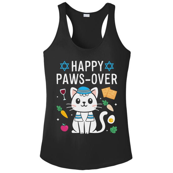 Happy Pawsover Cat Lover Funny Cat Passover Seder Ladies PosiCharge Competitor Racerback Tank