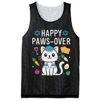 Happy Pawsover Cat Lover Funny Cat Passover Seder Mesh Reversible Basketball Jersey Tank