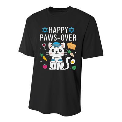 Happy Pawsover Cat Lover Funny Cat Passover Seder Youth Performance Sprint T-Shirt