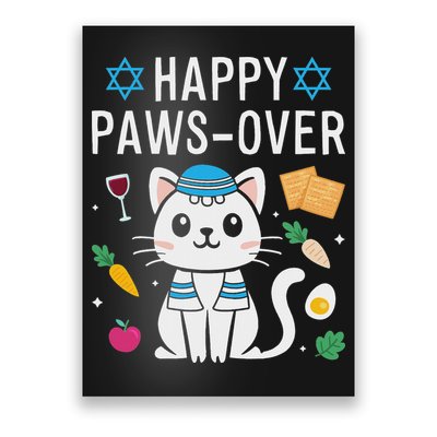 Happy Pawsover Cat Lover Funny Cat Passover Seder Poster