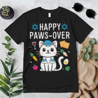 Happy Pawsover Cat Lover Funny Cat Passover Seder Premium T-Shirt