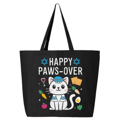 Happy Pawsover Cat Lover Funny Cat Passover Seder 25L Jumbo Tote