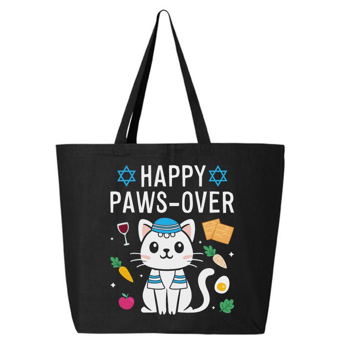 Happy Pawsover Cat Lover Funny Cat Passover Seder 25L Jumbo Tote