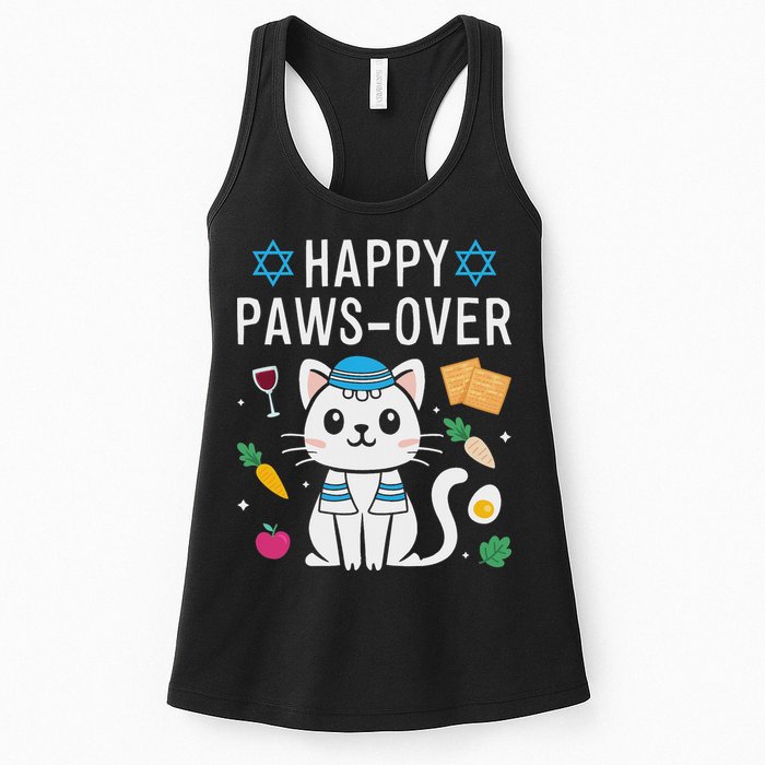 Happy Pawsover Cat Lover Funny Cat Passover Seder Womens Tank Top
