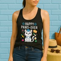 Happy Pawsover Cat Lover Funny Cat Passover Seder Womens Tank Top