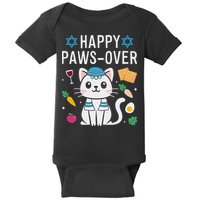 Happy Pawsover Cat Lover Funny Cat Passover Seder Baby Bodysuit