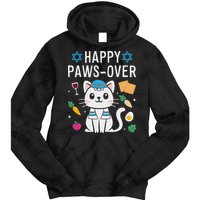 Happy Pawsover Cat Lover Funny Cat Passover Seder Tie Dye Hoodie