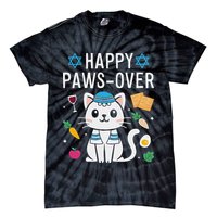 Happy Pawsover Cat Lover Funny Cat Passover Seder Tie-Dye T-Shirt