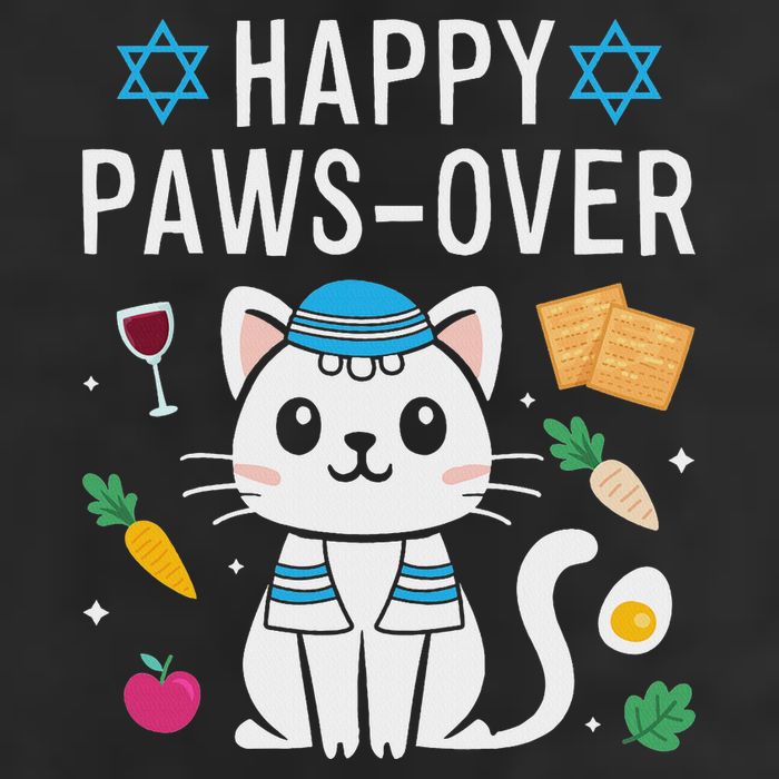 Happy Pawsover Cat Lover Funny Cat Passover Seder Trucker Hat
