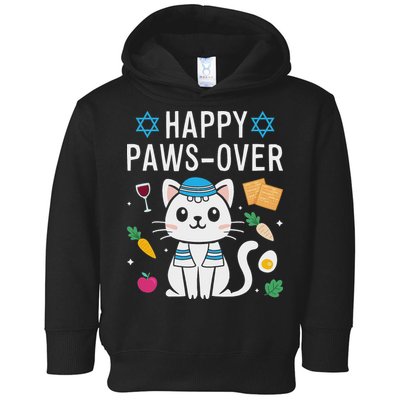 Happy Pawsover Cat Lover Funny Cat Passover Seder Toddler Hoodie